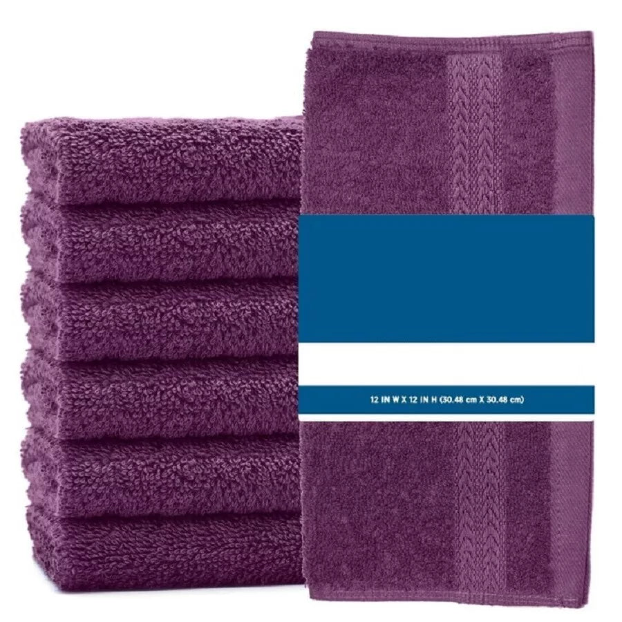 Pack of 12 Face Cloth Towels 100% Egyptian Cotton Flannel Soft 500 GSM