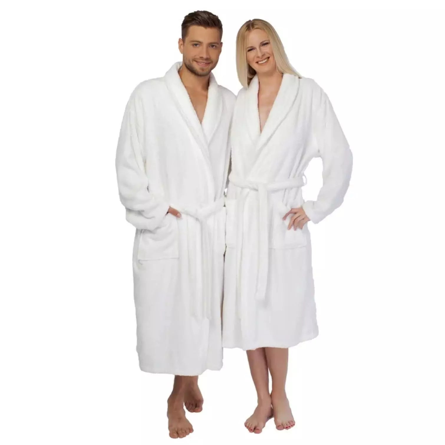 High Quality Turkish Cotton Terry Towelling White Bath Robes Towelsbay