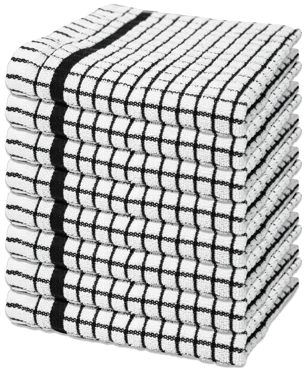 100X Extra Large Terry Tea Towels Check Design 100% Egyptian Cotton Kitchen Towels