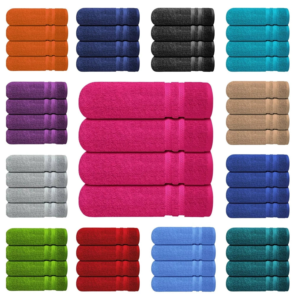 4 X Large Jumbo Bath Towels 100% Cotton Soft Hotel Spa Big Towel Set 75 x 150 CM - Towelsbay