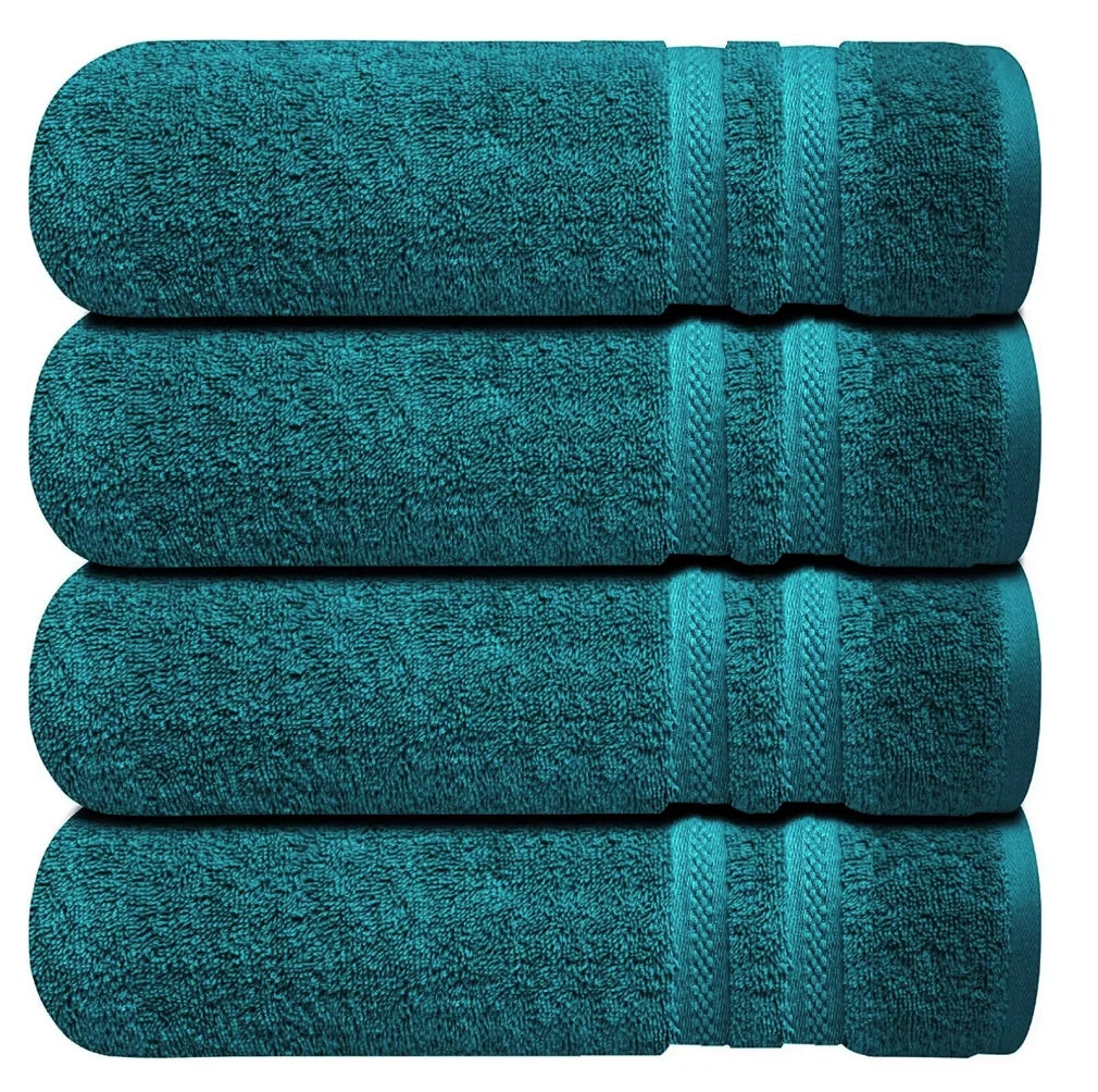 4 X Large Jumbo Bath Towels 100% Cotton Soft Hotel Spa Big Towel Set 75 x 150 CM - Towelsbay