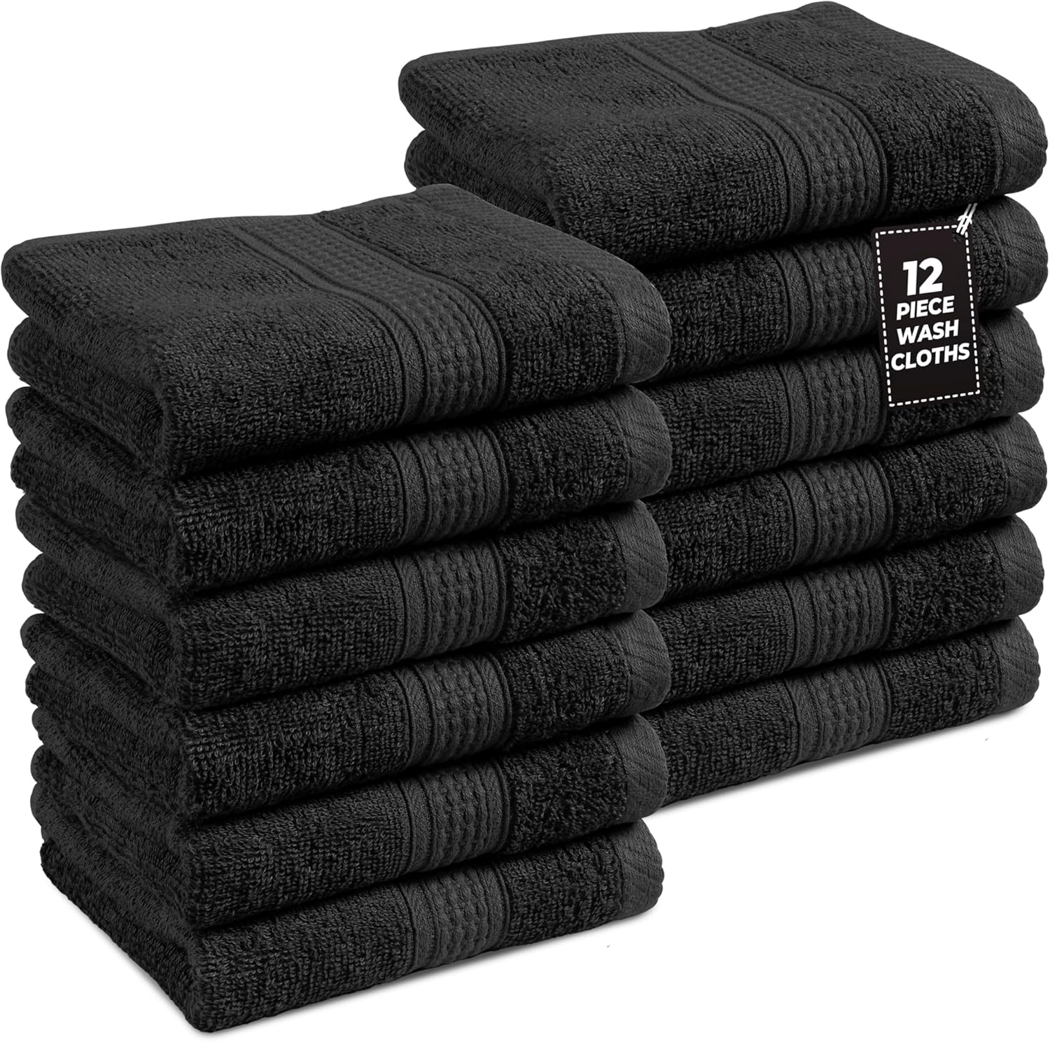 24x Face Cloths Flannels 100% Egyptian Cotton Washcloth Hotel Quality Towels Set