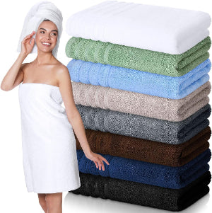 Pack of 8 Large Bath Sheets 100% Egyptian Cotton