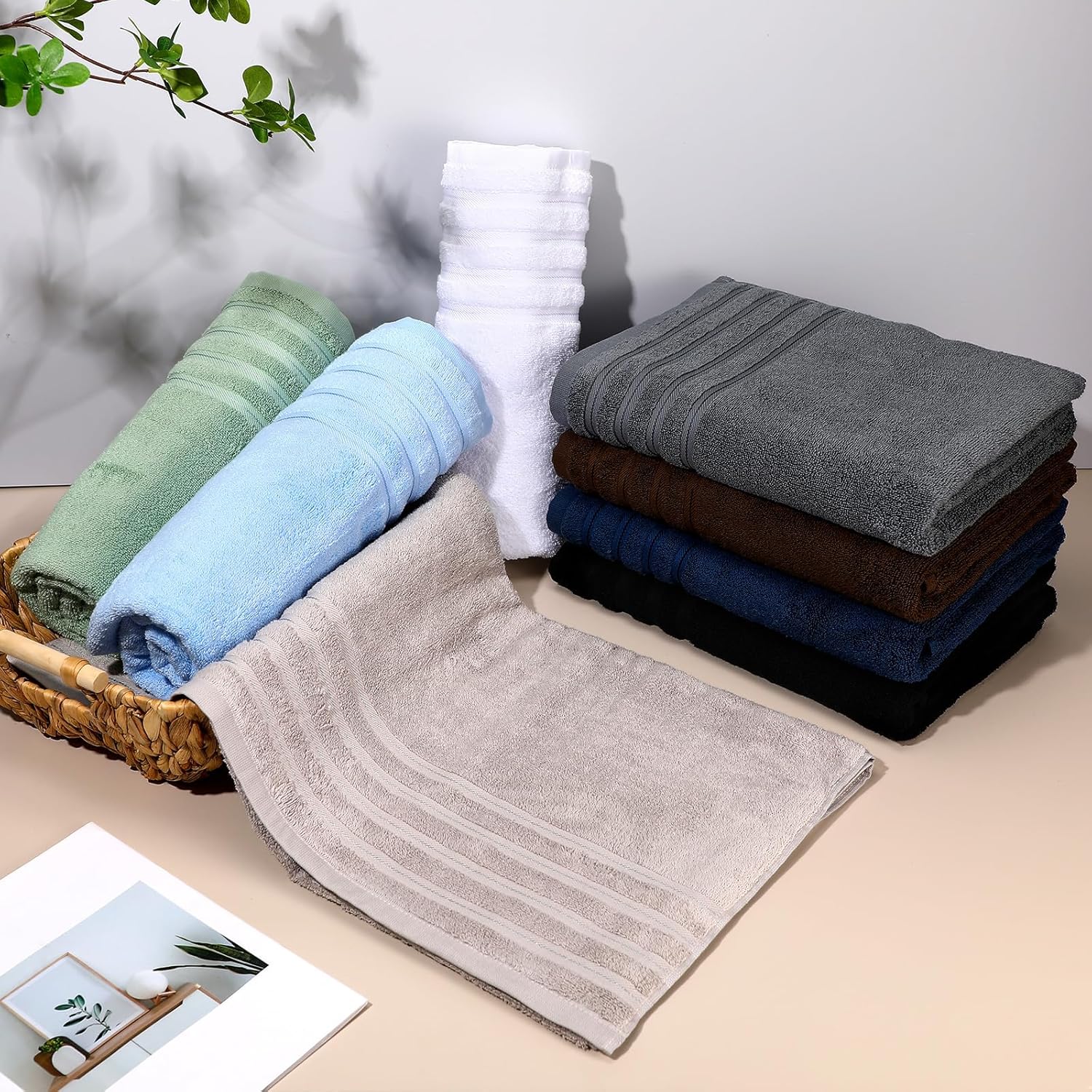 Pack of 8 Large Big Bath Towels Sheets 100% Egyptian Cotton Large Size Bathroom Towels