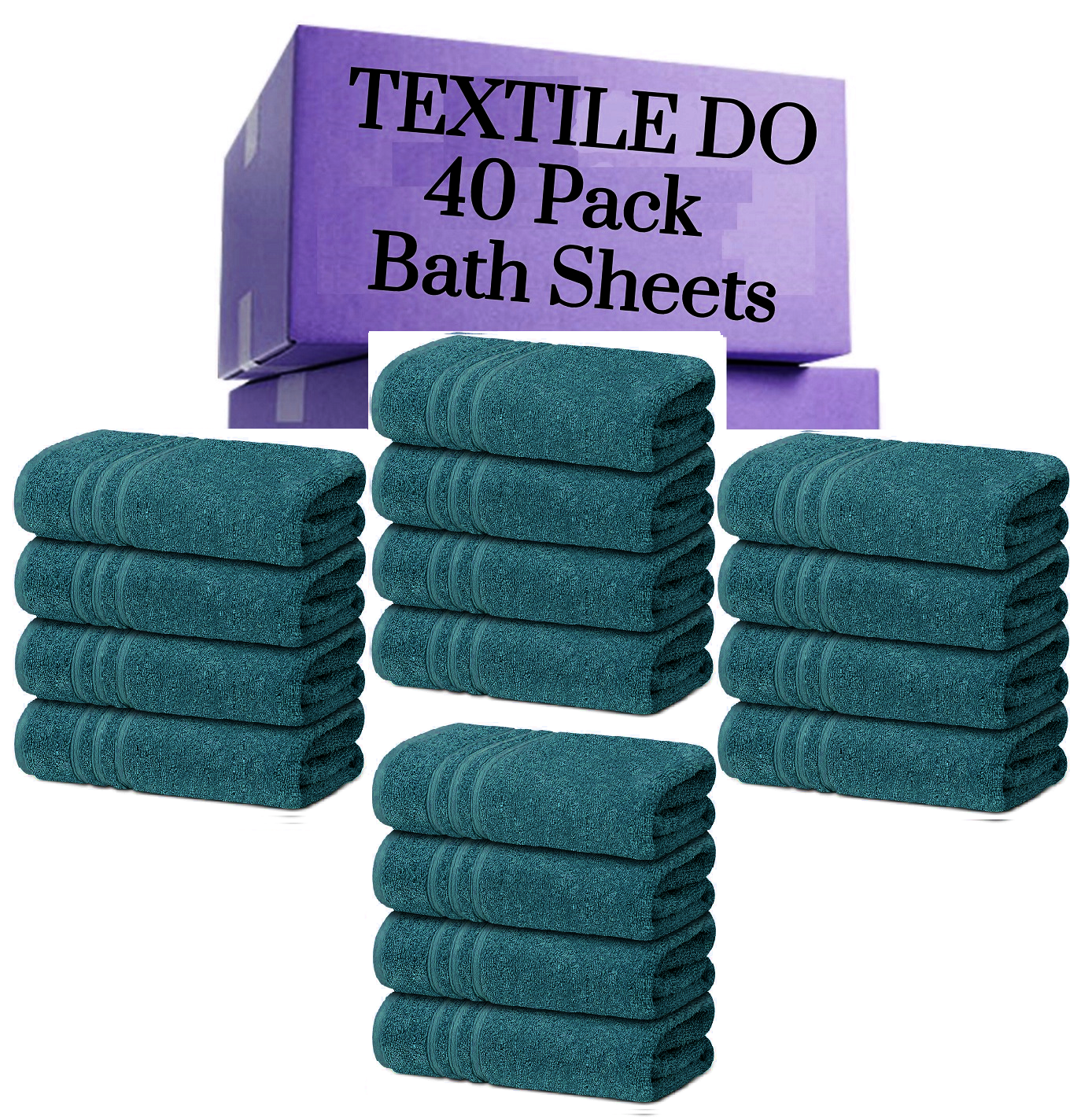 40 Pieces Bath Sheets Large Bulk Towels Set 75cmx150cm
