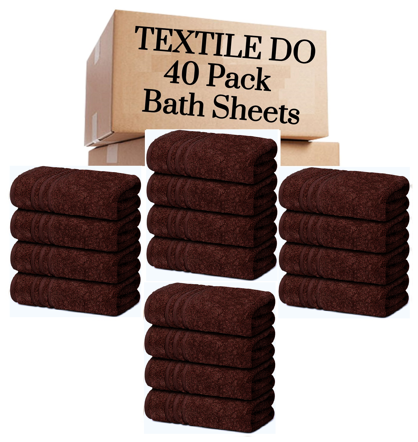 40 Pieces Bath Sheets Large Bulk Towels Set 75cmx150cm