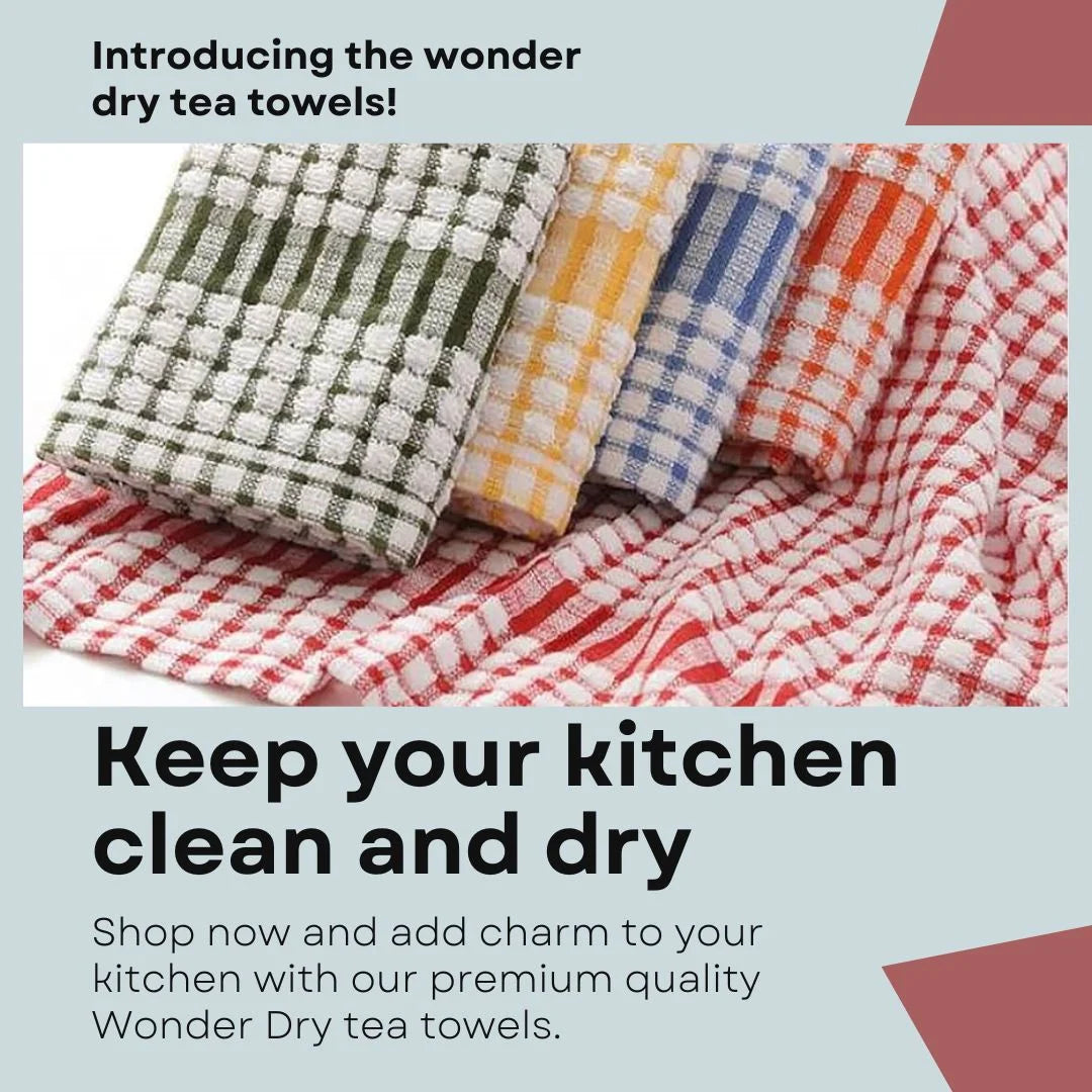 Wonder Dry Tea Towels: Keep your kitchen clean, dry, and stylish with ease.