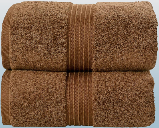 Two-Large Jumbo Budget Bath Sheets - Pure Egyptian Cotton 500 GSM