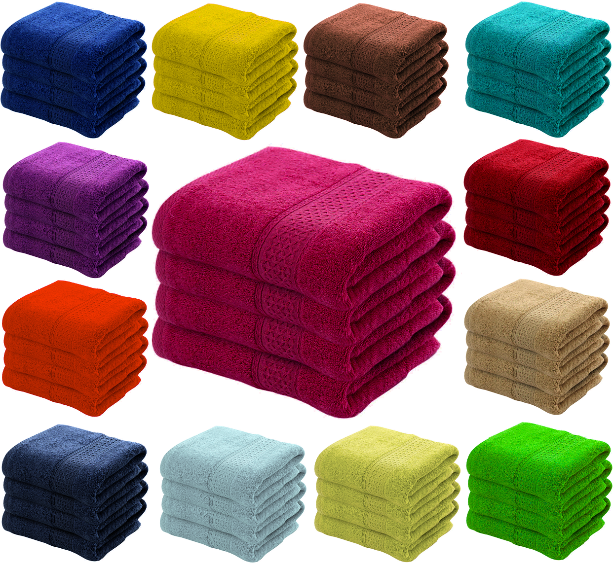 4X Bath Sheets Towels 75 X 150 cm 100% Egyptian Cotton Big Bathroom Towels 500GSM Towels - Towelsbay