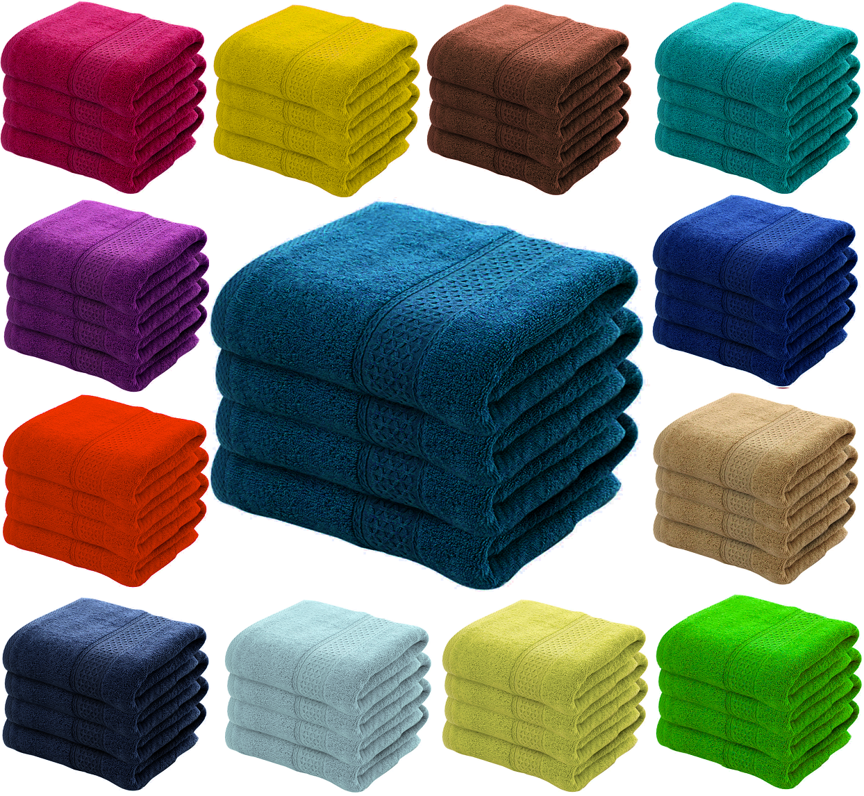 4X Bath Sheets Towels 75 X 150 cm 100% Egyptian Cotton Big Bathroom Towels 500GSM Towels - Towelsbay