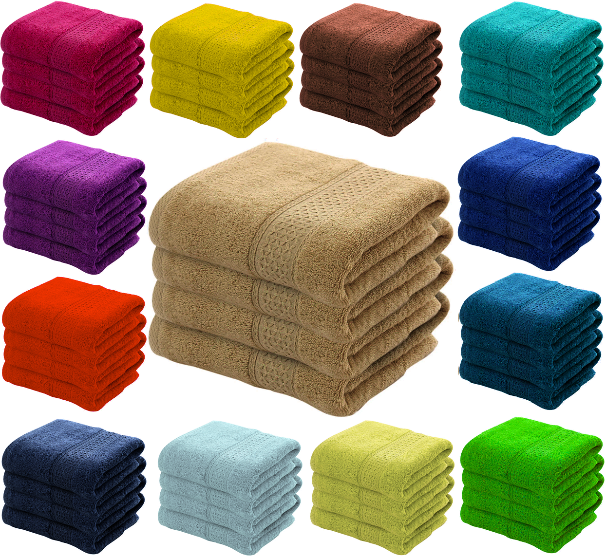 4X Bath Sheets Towels  75 X 150 cm 100% Egyptian Cotton Big Bathroom Towels 500GSM Towels