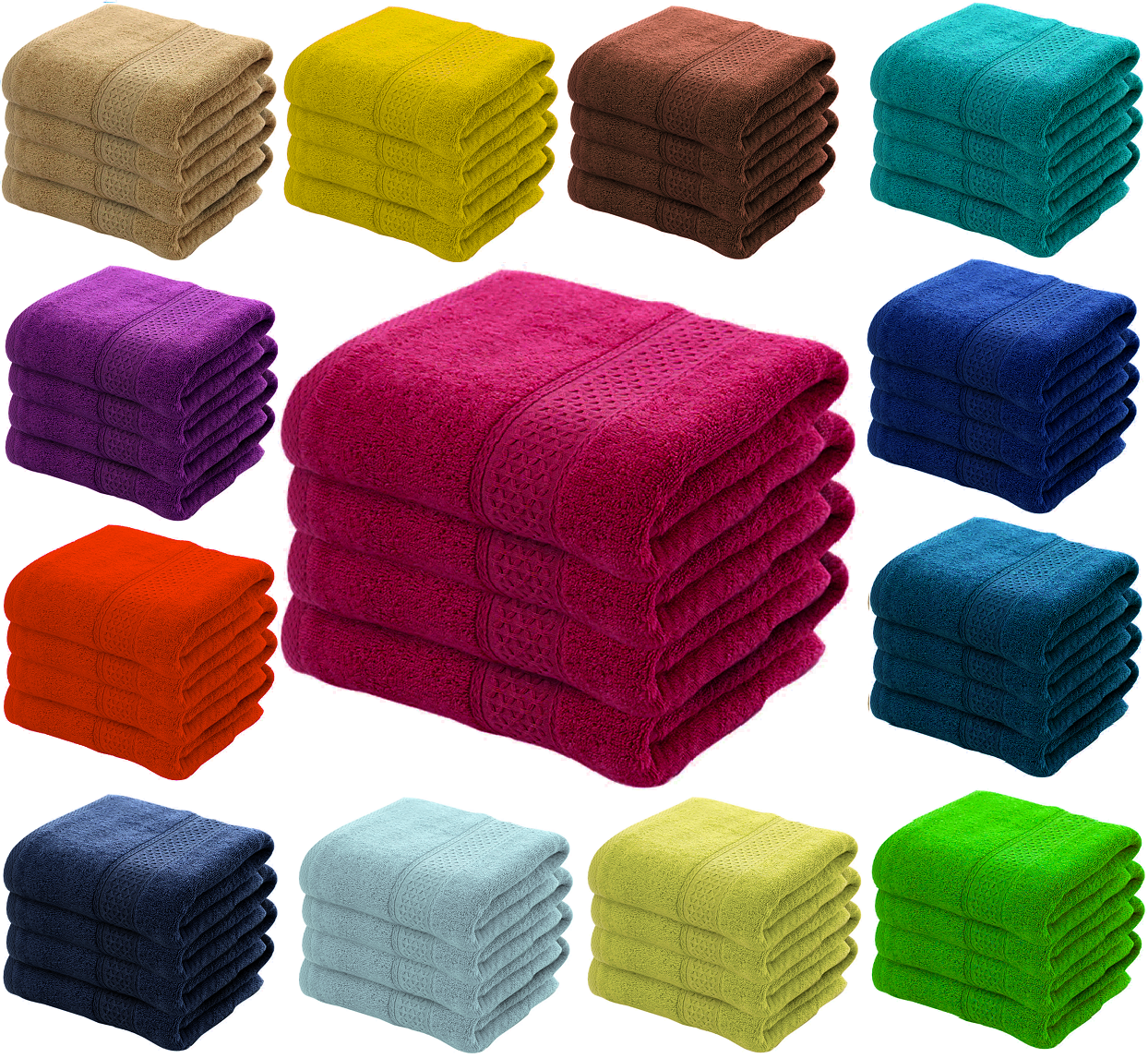 4X Bath Sheets Towels 75 X 150 cm 100% Egyptian Cotton Big Bathroom Towels 500GSM Towels - Towelsbay