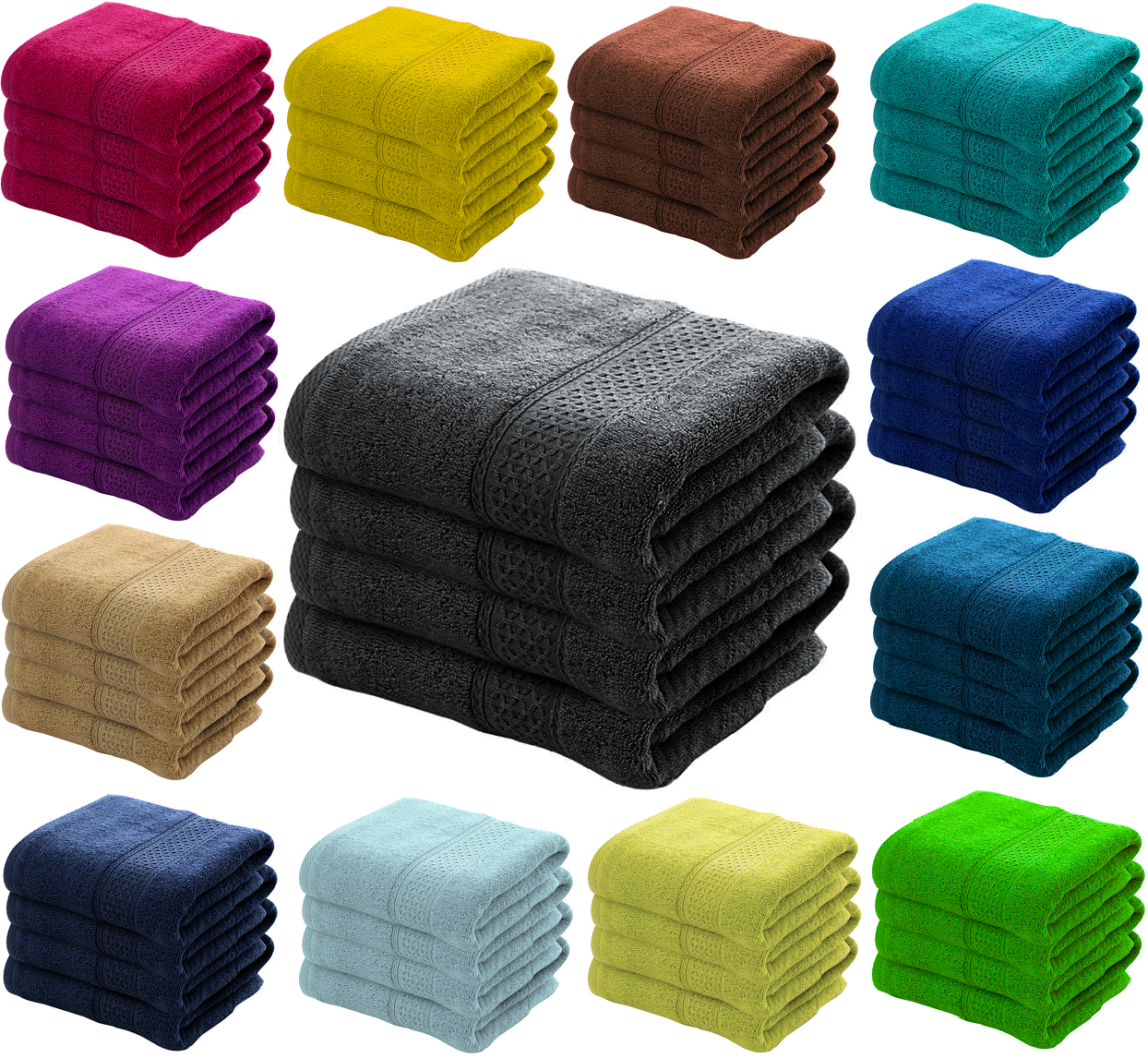 4X Bath Sheets Towels 75 X 150 cm 100% Egyptian Cotton Big Bathroom Towels 500GSM Towels - Towelsbay