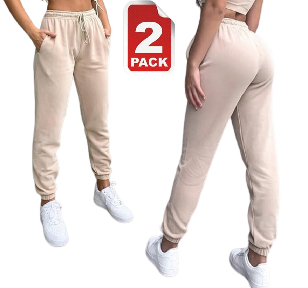 2 X Ladies Tracksuit Bottoms Womens Joggers Trousers Jogging Gym Pants Lounge Wear Fleece Sports Jog Pants S-XXL