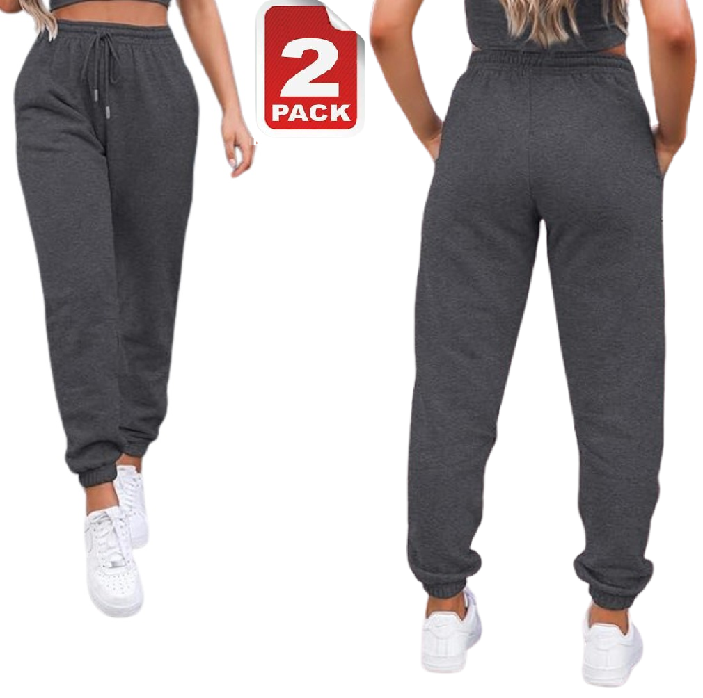 2 X Ladies Tracksuit Bottoms Womens Joggers Trousers Jogging Gym Pants Lounge Wear Fleece Sports Jog Pants S-XXL