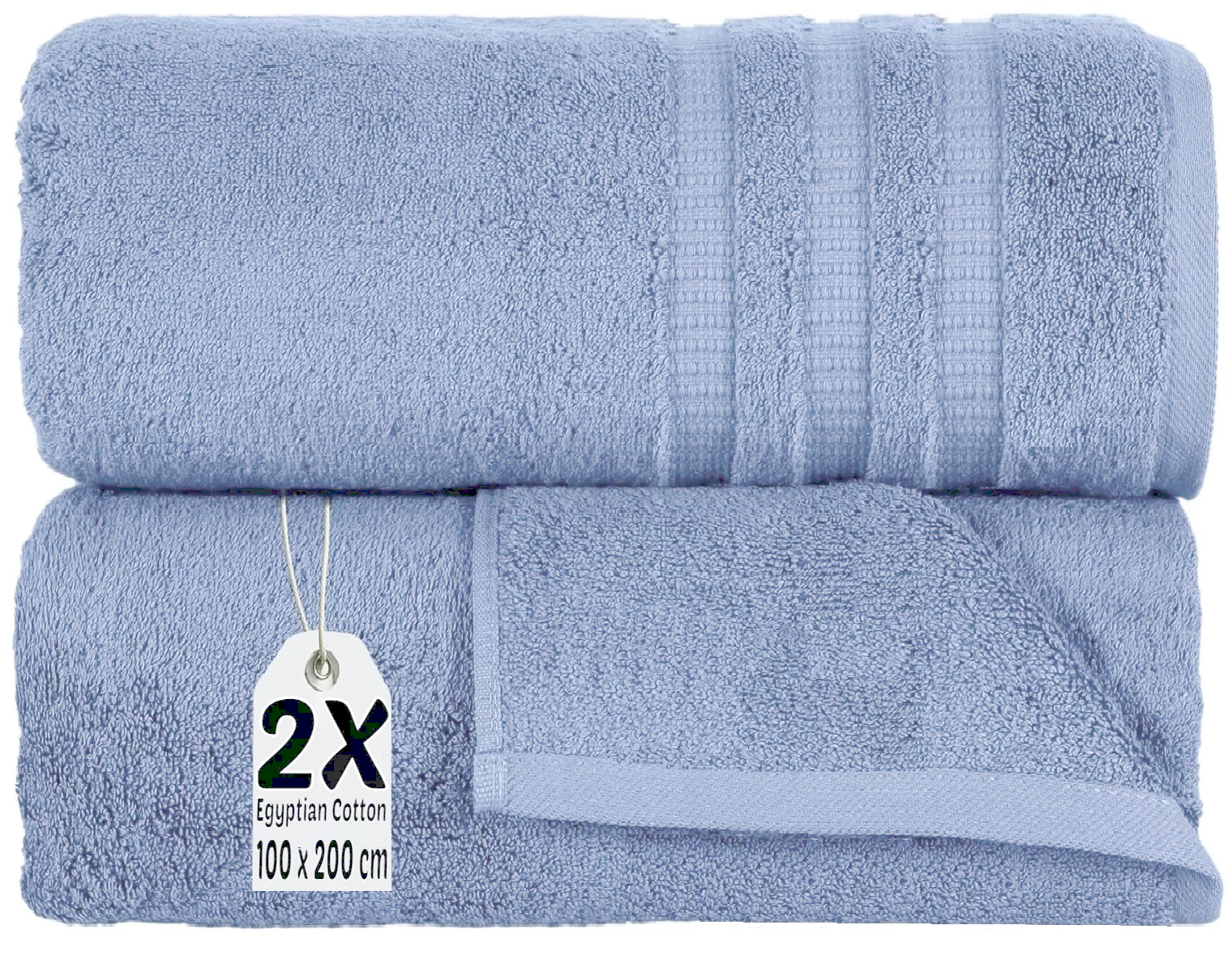 2X Extra Large 100x200cm Jumbo Bath Sheets Towel Set 100% Egyptian Cotton 600GSM