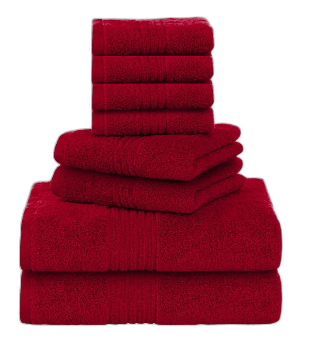 8 Pcs Towel Bale Set 100% Egyptian Cotton Bathroom Face Hand Bath Towels 500 GSM