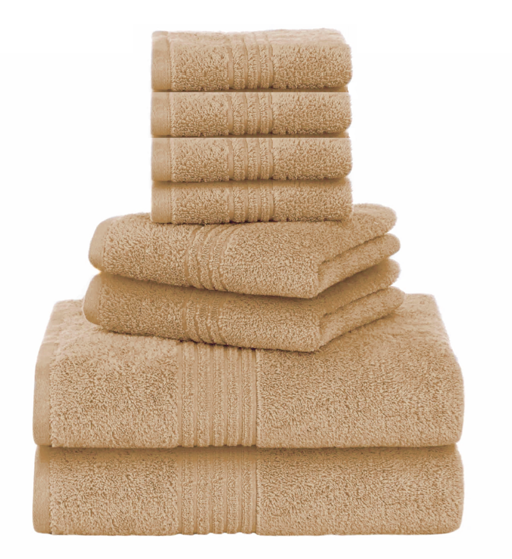 8 Pcs Towel Bale Set 100% Egyptian Cotton Bathroom Face Hand Bath Towels 500 GSM