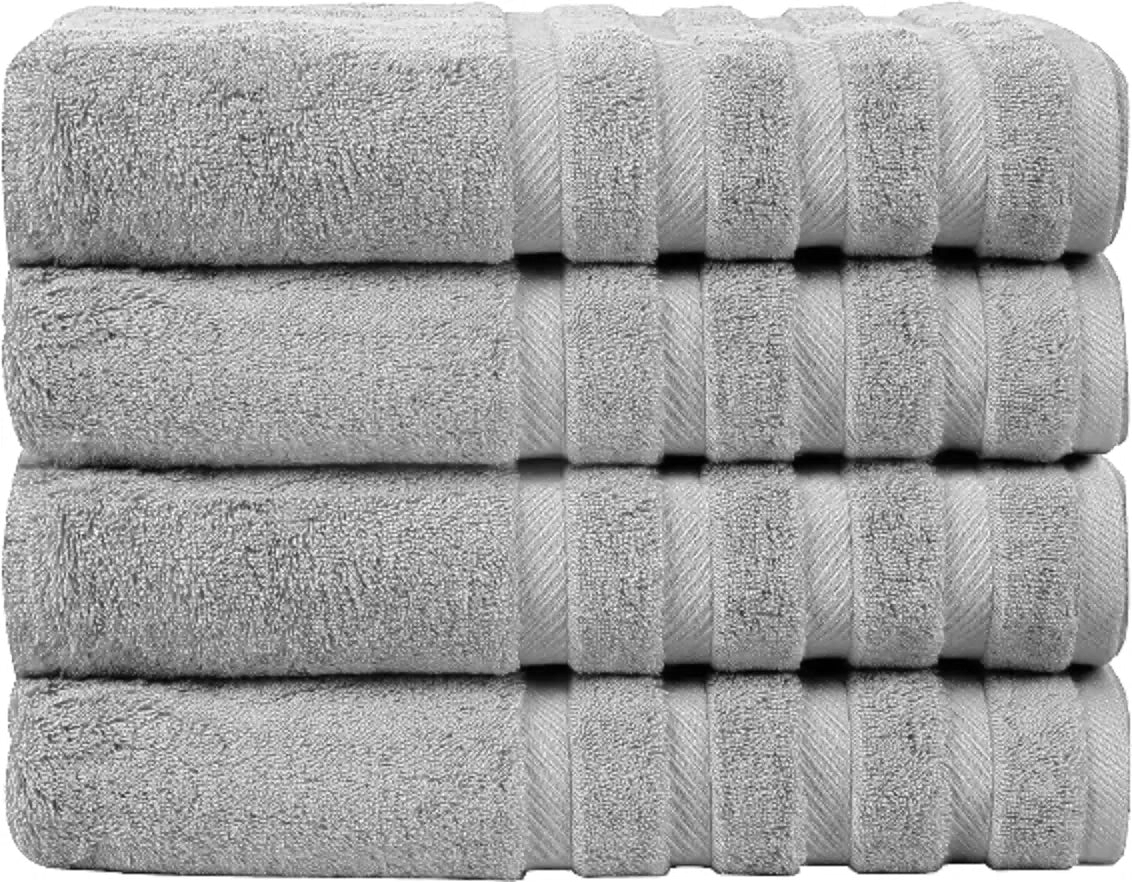 Pack of 4 - XL Giant Bath Towels, 100% Egyptian Cotton, 85 x 165 cm