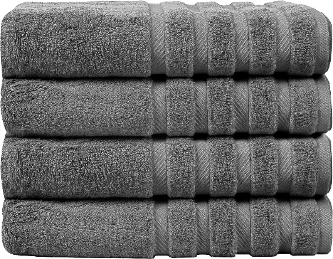 Pack of 4 - XL Giant Bath Towels, 100% Egyptian Cotton, 85 x 165 cm