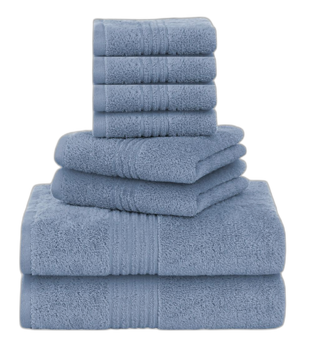 8 Pcs Towel Bale Set 100% Egyptian Cotton Bathroom Face Hand Bath Towels 500 GSM