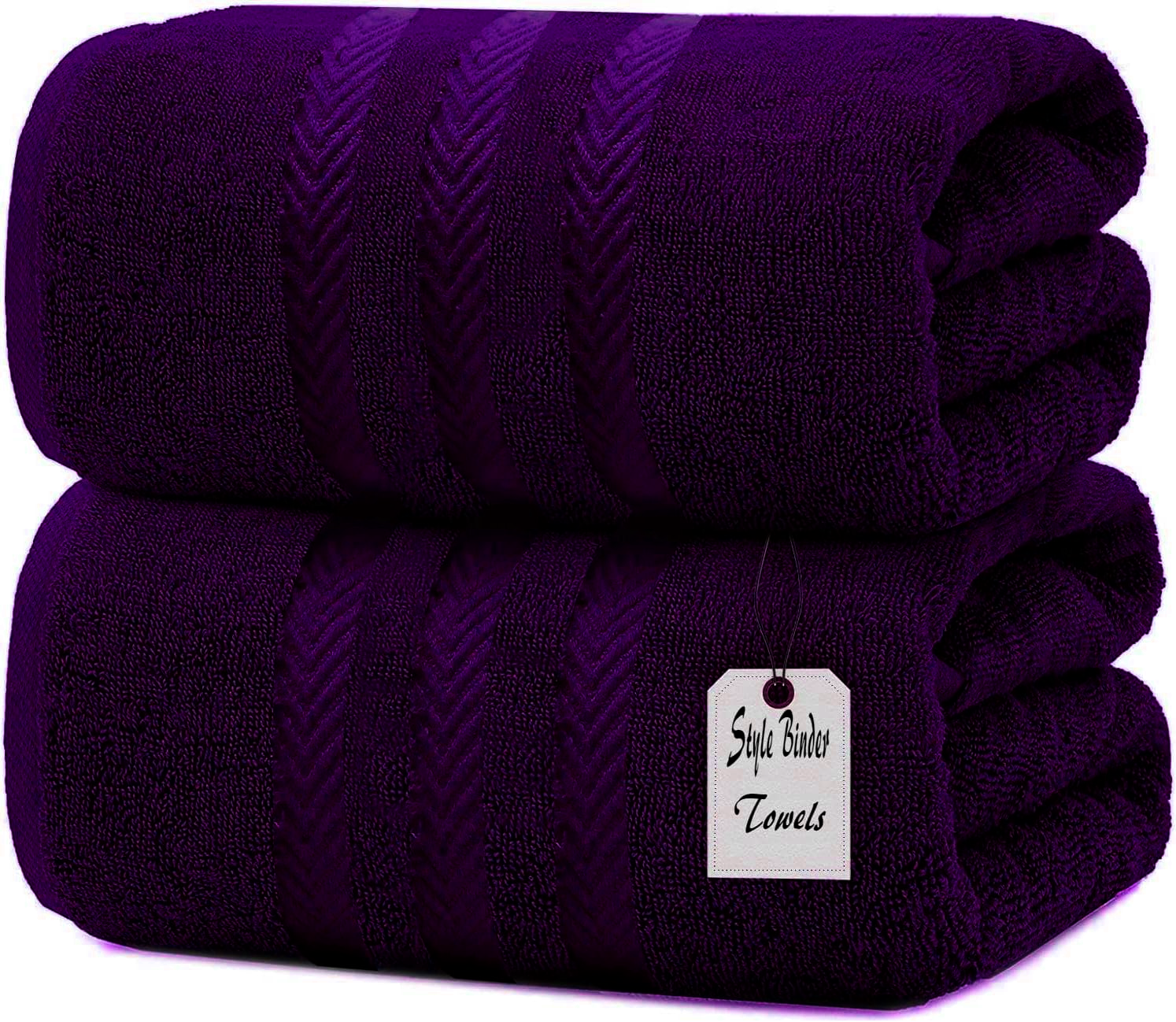 Pack of 2 Egyptian Cotton Bath Sheets with Super Jumbo Stripes 100 X 200 cm