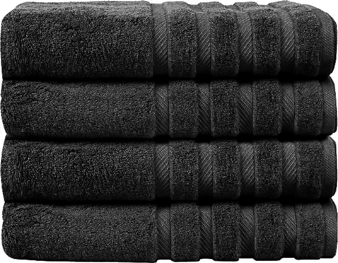 Pack of 4 - XL Giant Bath Towels, 100% Egyptian Cotton, 85 x 165 cm