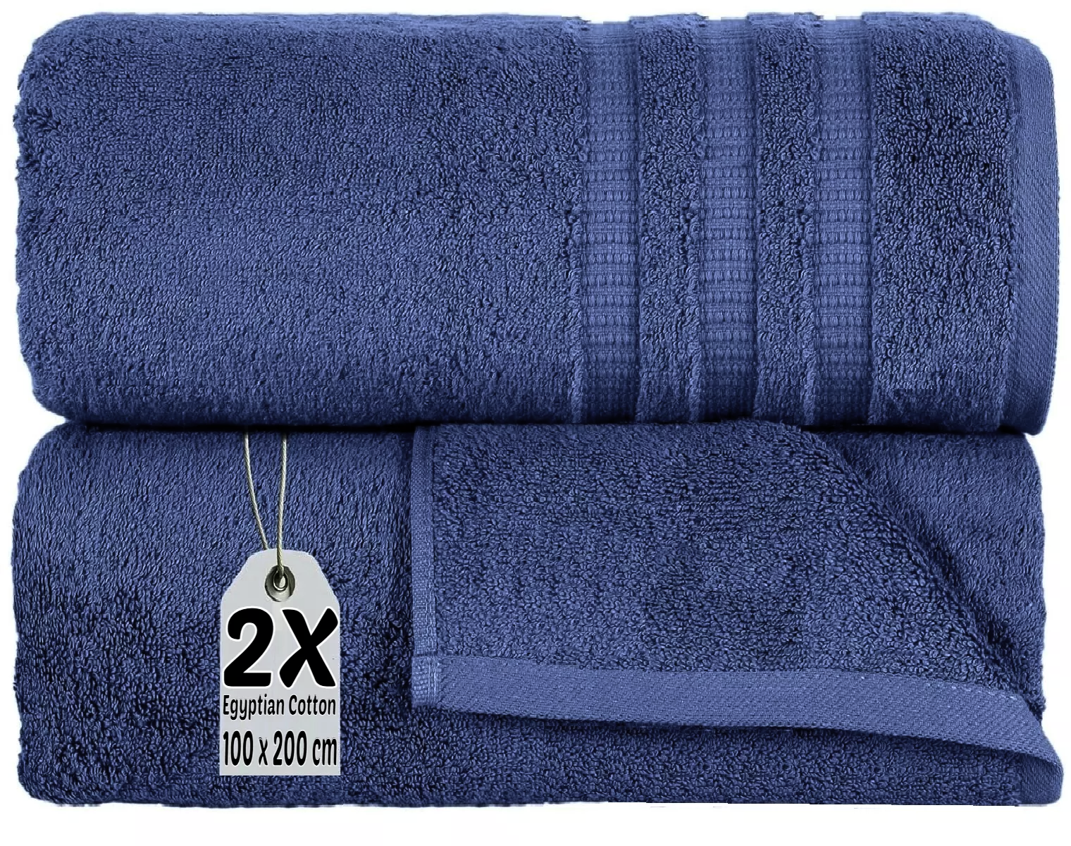 2X Extra Large 100x200cm Jumbo Bath Sheets Towel Set 100% Egyptian Cotton 600GSM