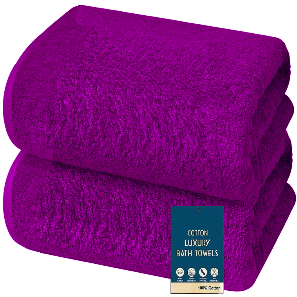 Pack of 2, 4 Extra Large Super Jumbo Bath Sheet Towels 600GSM 100 x 200cm