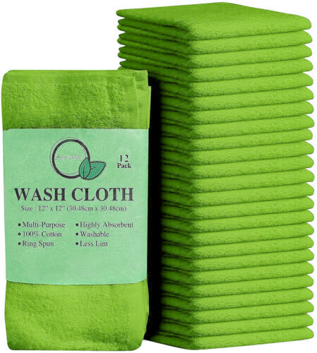 High Quality Egyptian Cotton-12 Pack of Flannel Washcloths -Super Soft