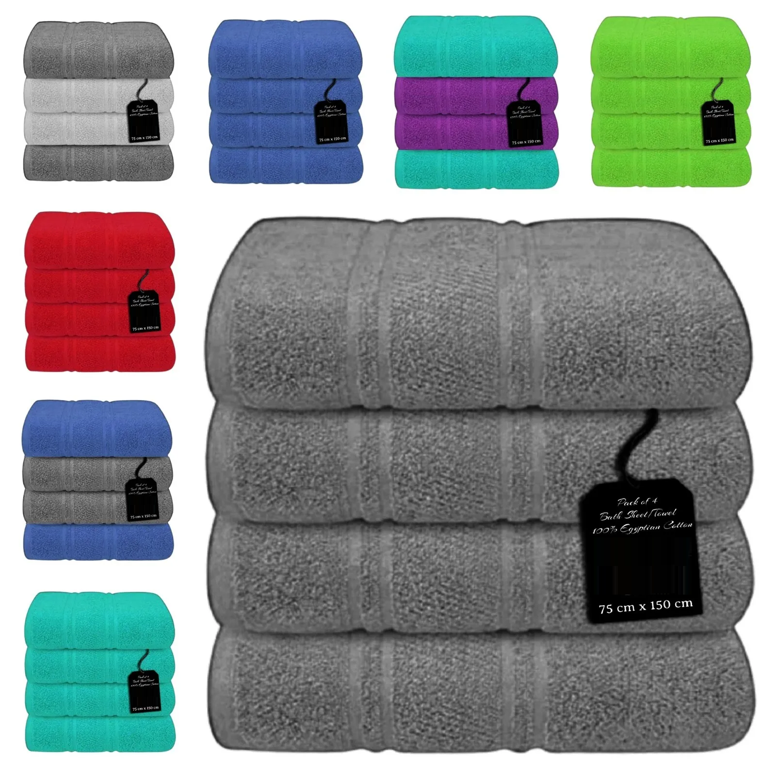 4X Large Bath Towels 100% Egyptian Cotton Bath Sheets Towels 500GSM