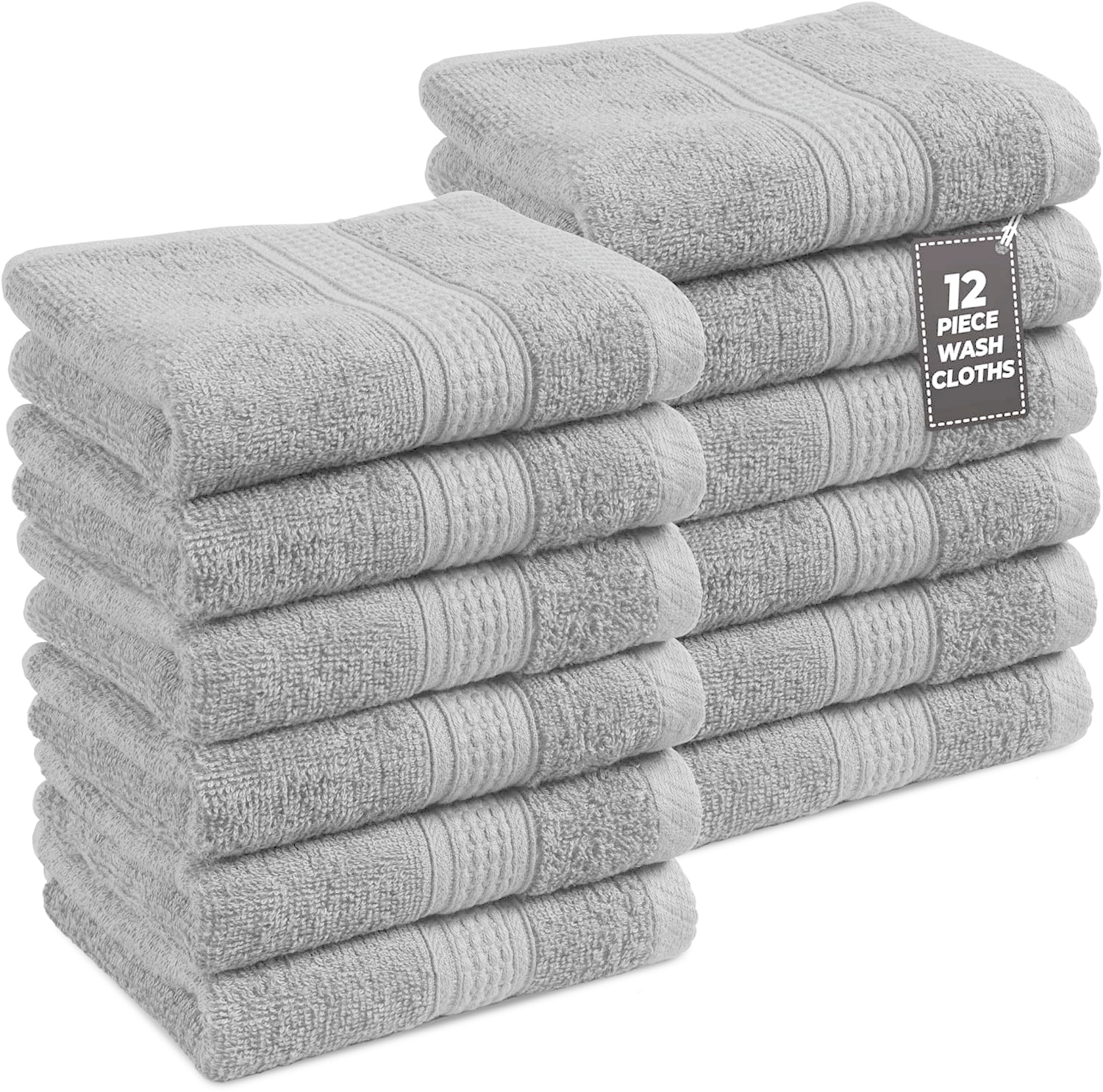 24x Face Cloths Flannels 100% Egyptian Cotton Washcloth Hotel Quality Towels Set