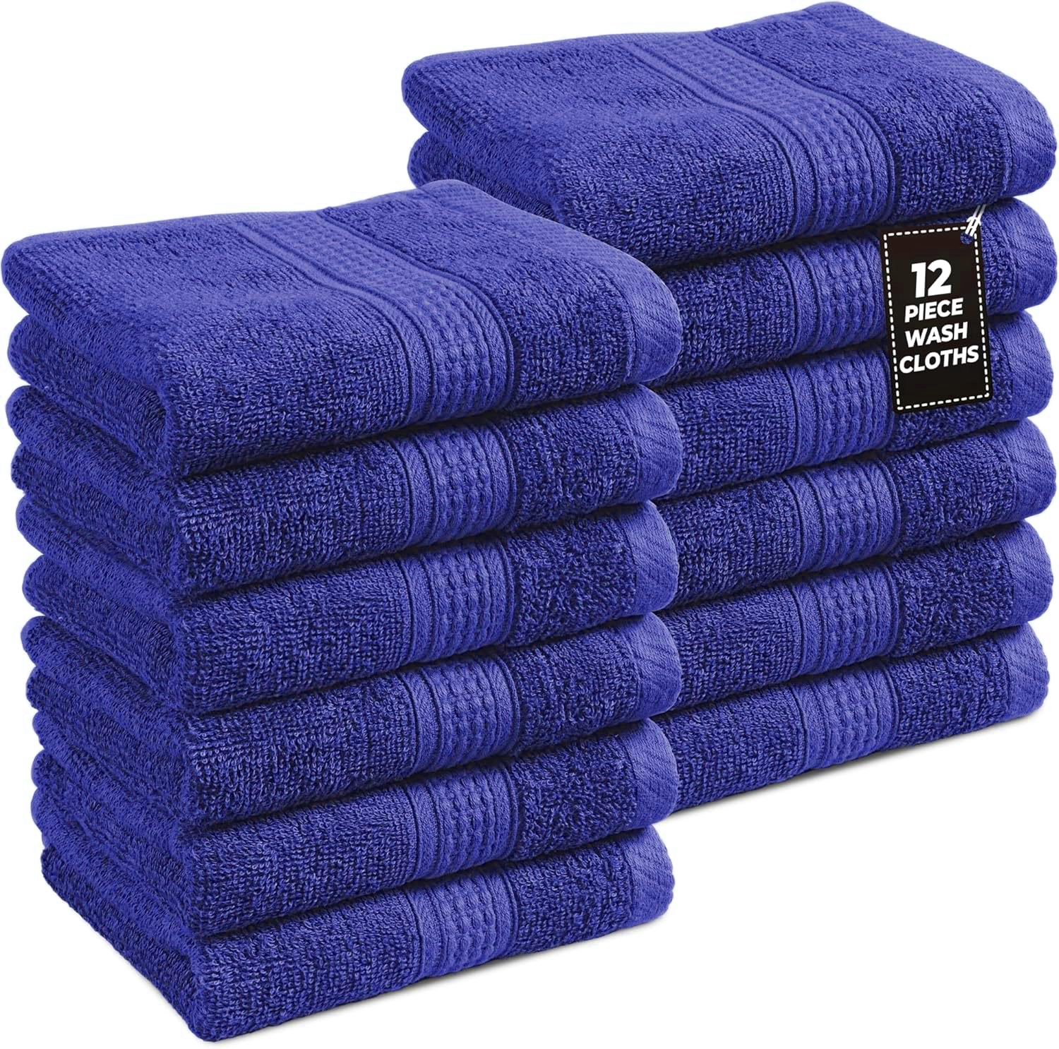 24x Face Cloths Flannels 100% Egyptian Cotton Washcloth Hotel Quality Towels Set