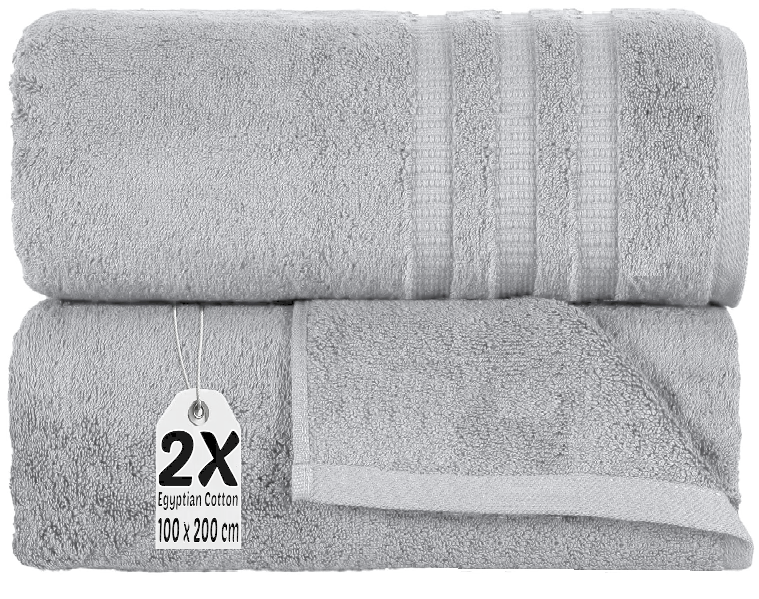 2X Extra Large 100x200cm Jumbo Bath Sheets Towel Set 100% Egyptian Cotton 600GSM