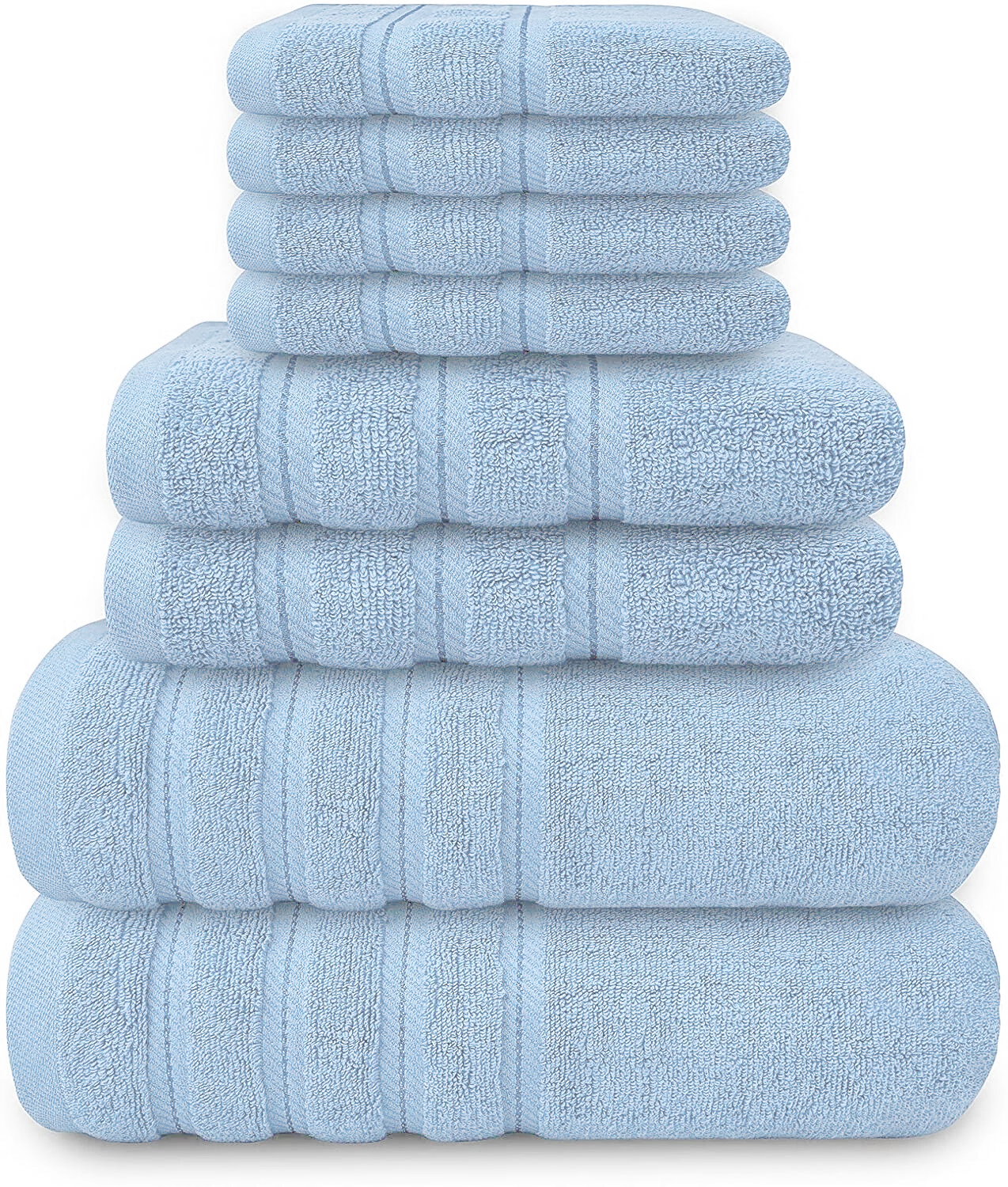 8 Piece Bale Set 100% Egyptian cotton Face Hand Big Bath Towels 600GSM