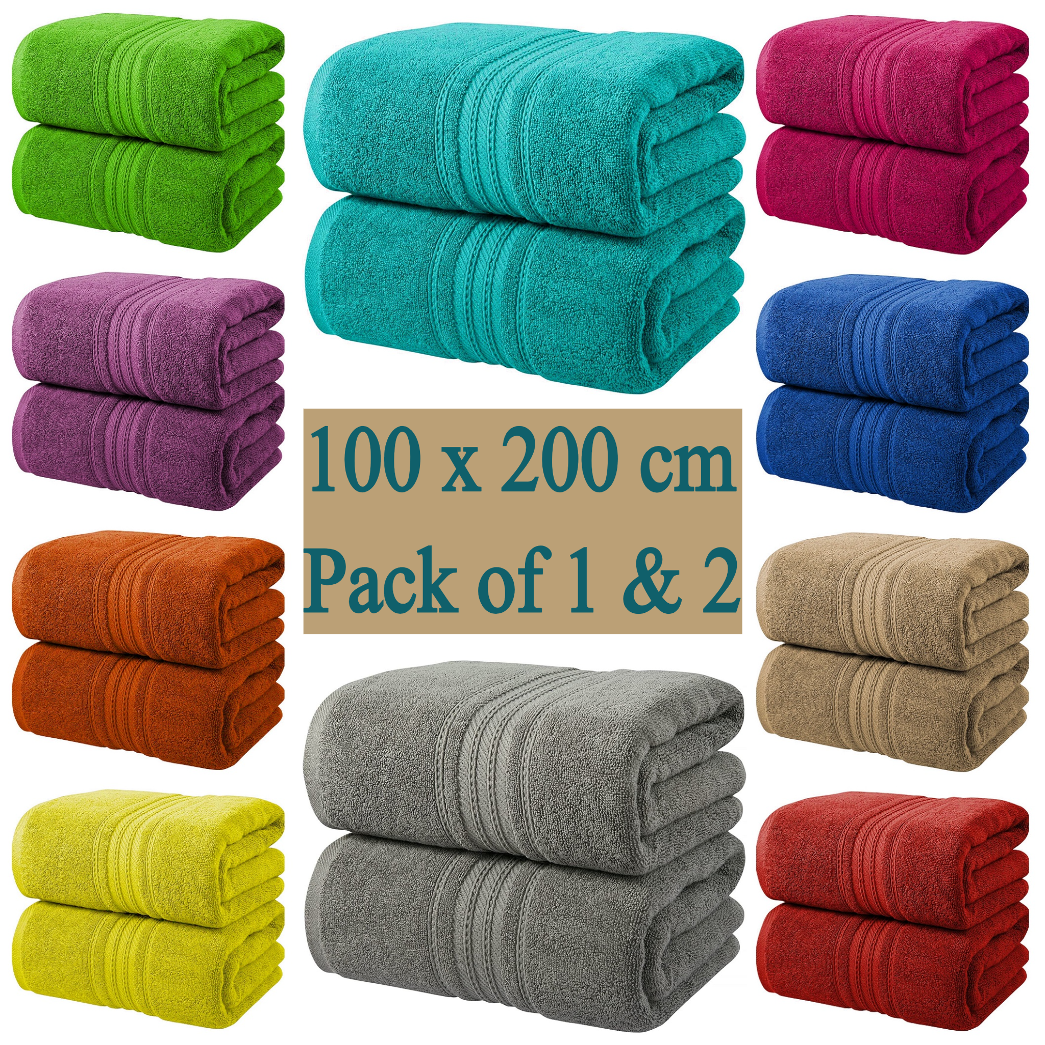 Cheap Price Pack of 2 Super 600 GSM Luxury Soft Extra Large Bath Sheet