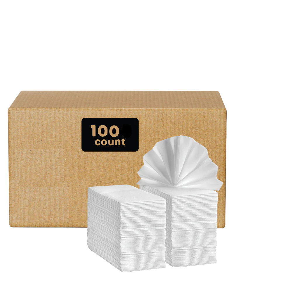 Table Linen: 12 x White Cotton Napkins; 100% Egyptian Cotton; 250 TC