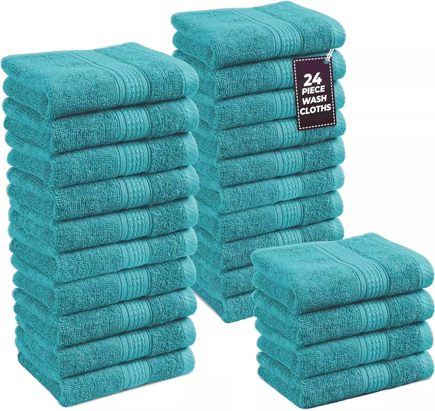 24x Face Cloths Flannels 100% Egyptian Cotton Washcloth Hotel Quality Towels Set