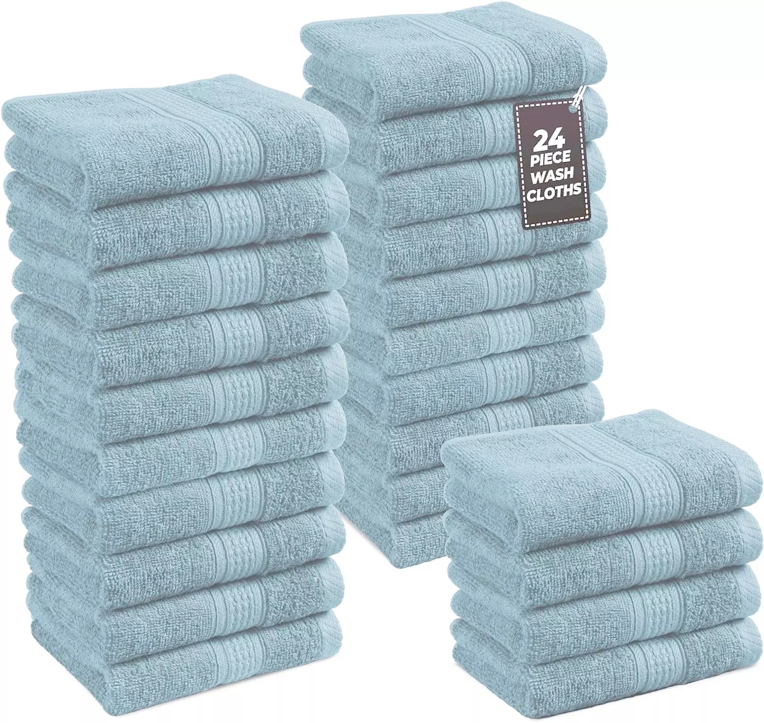 24x Face Cloths Flannels 100% Egyptian Cotton Washcloth Hotel Quality Towels Set