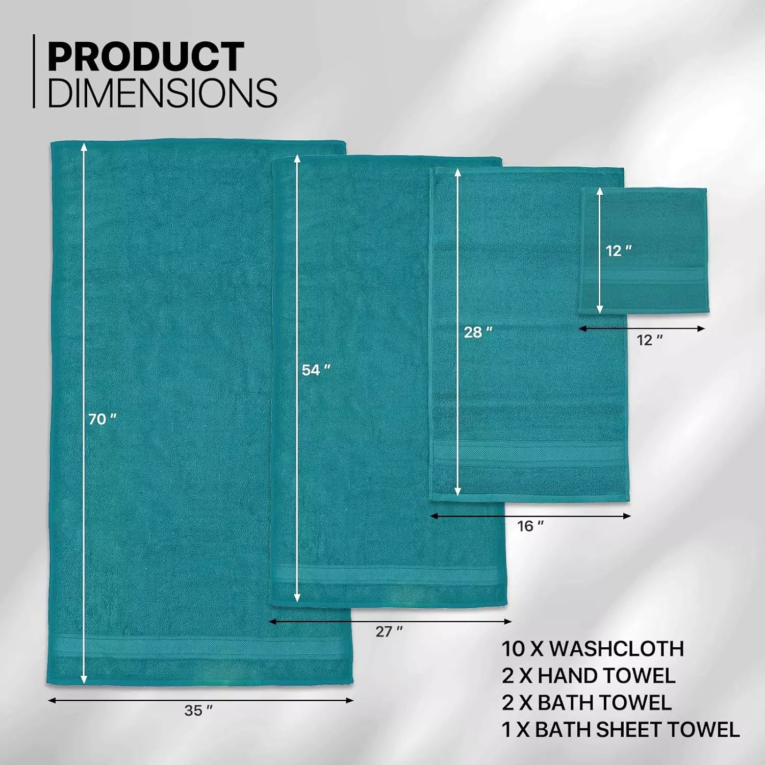 Luxury Towels Set 800 GSM Bath Sheets 100% Egyptian Cotton Face Hand Bath Towels