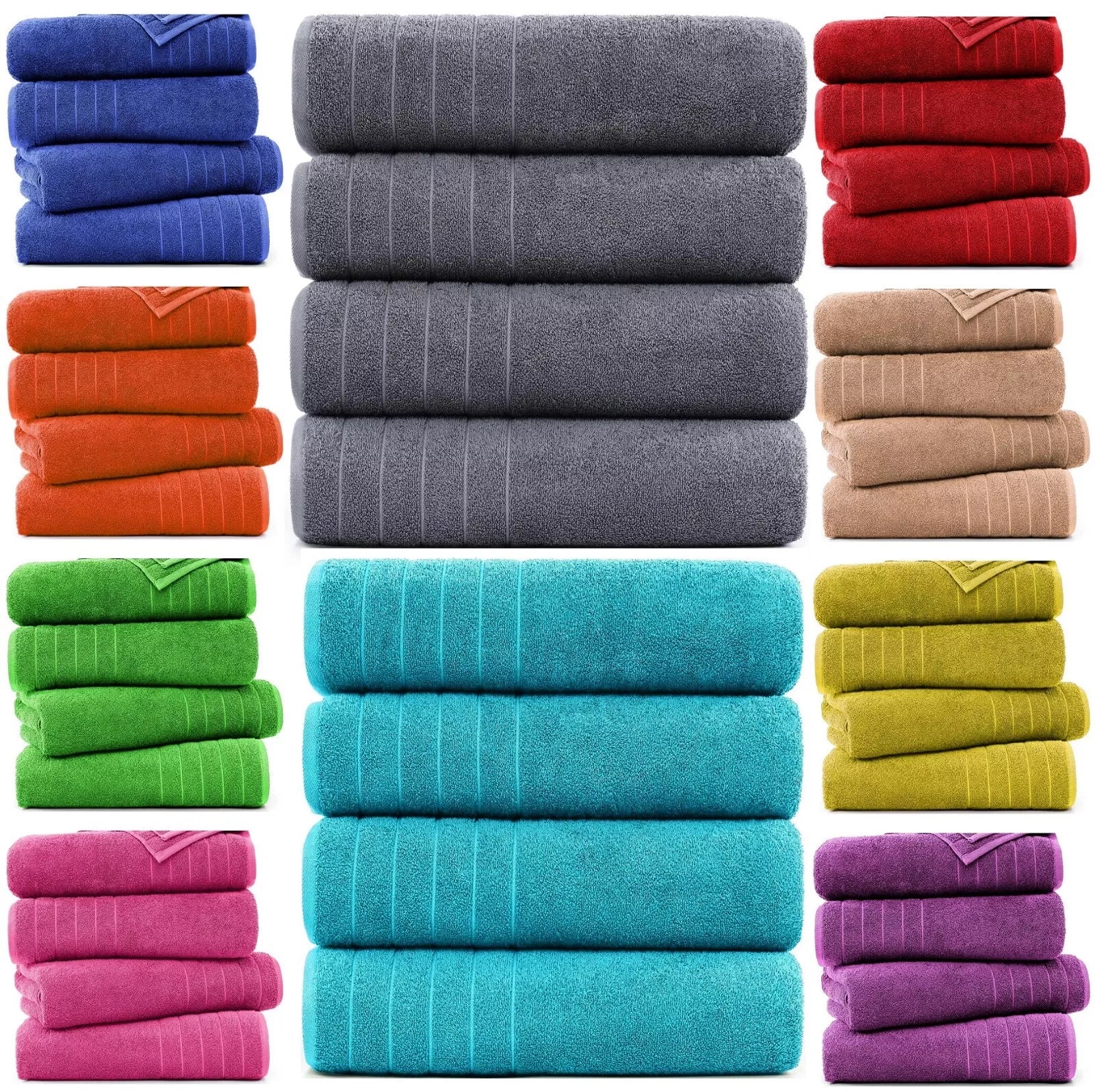 4 X Super Jumbo Bath Sheets Towels 100% Egyptian Cotton XL Bath Sheet Big Towels