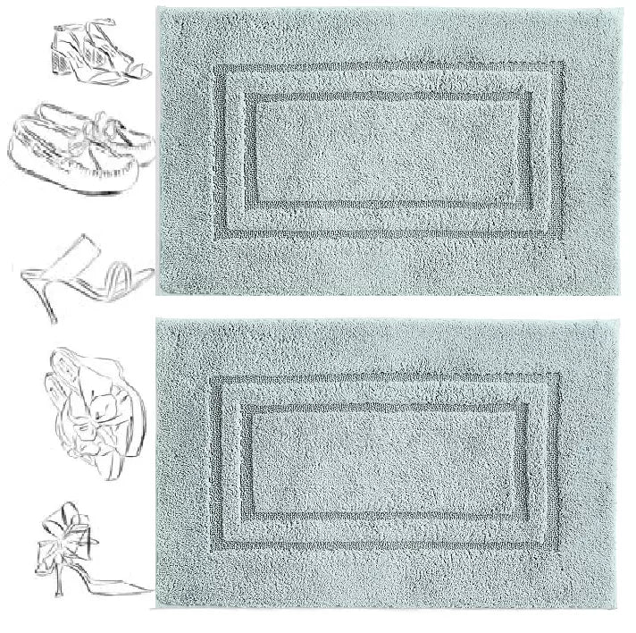 Pack of 2 Luxury Bath Mat Set Super Soft 750-GSM Washable Bath Mat Towelsbay