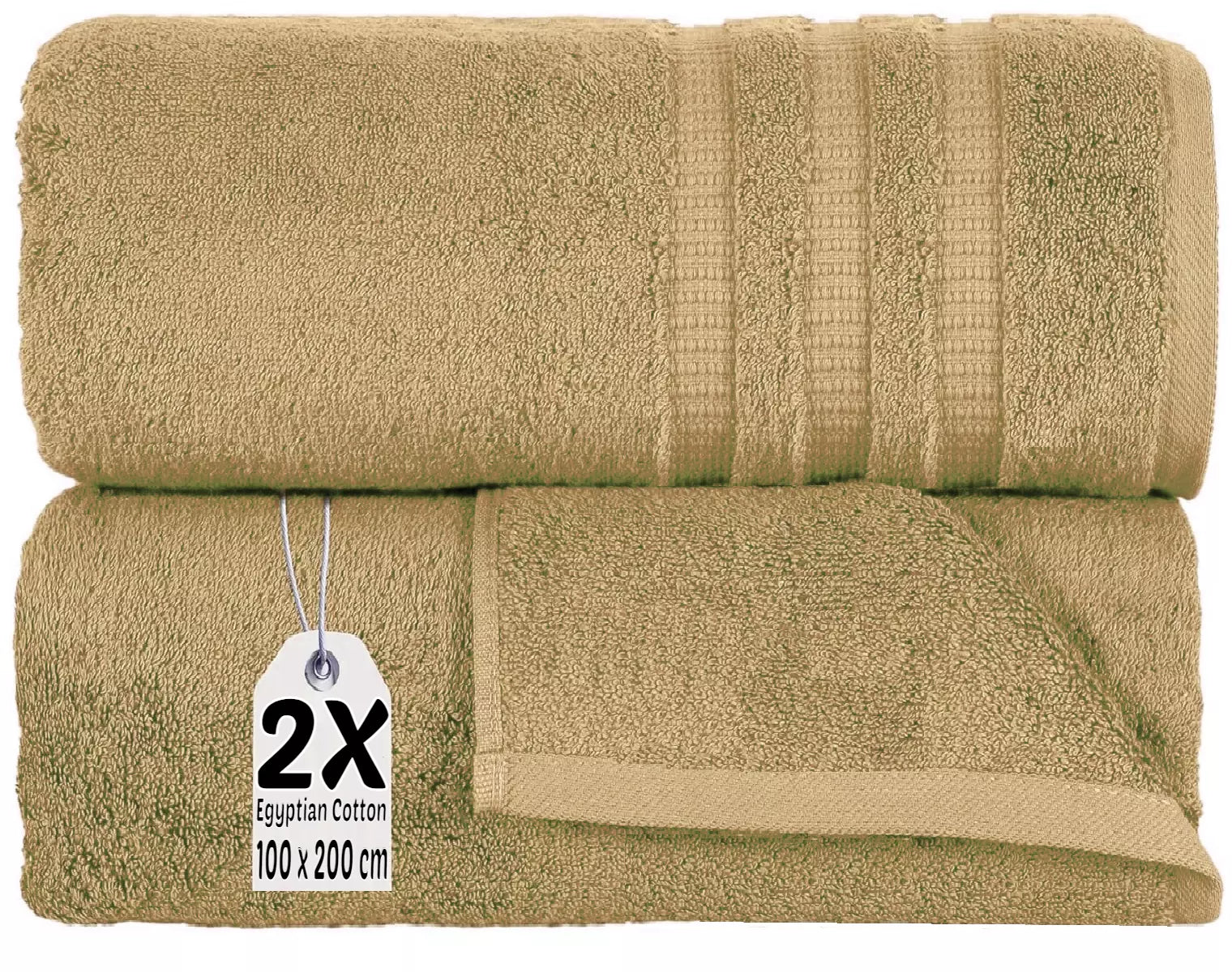 2X Extra Large 100x200cm Jumbo Bath Sheets Towel Set 100% Egyptian Cotton 600GSM