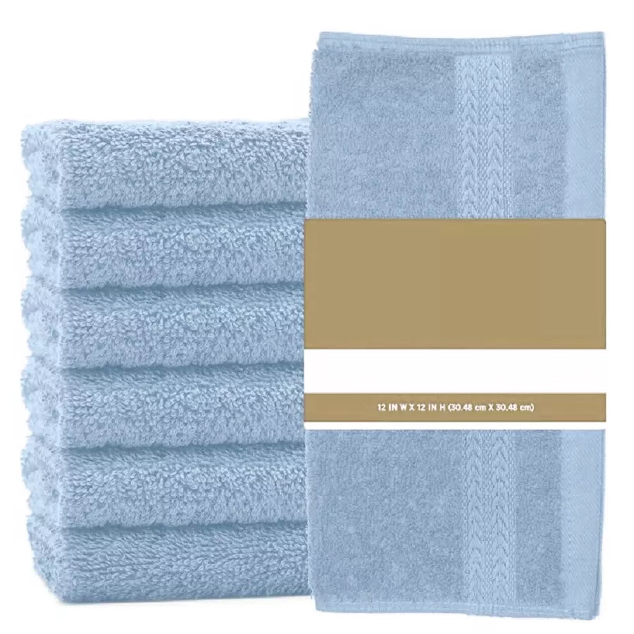 Pack of 12 Face Cloth Towels 100% Egyptian Cotton Flannel Soft 500 GSM