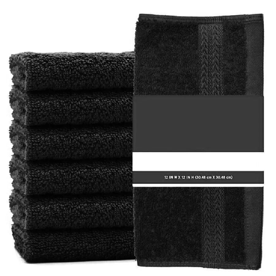 Pack of 12 Face Cloth Towels 100% Egyptian Cotton Flannel Soft 500 GSM