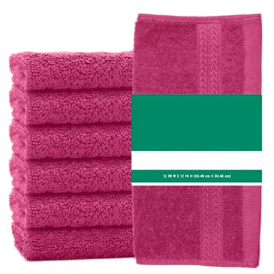 Pack of 12 Face Cloth Towels 100% Egyptian Cotton Flannel Soft 500 GSM