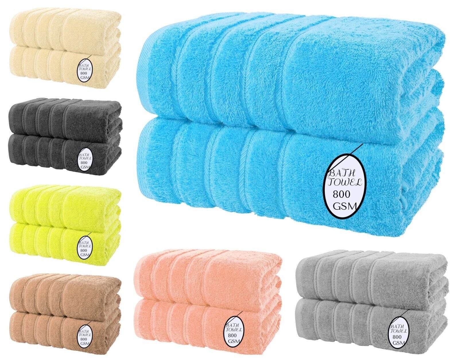 EXTRA LARGE SUPER JUMBO BATH TOWEL 70 X 130 cm. 100% EGYPTIAN COTTON Bath Sheets 800 GSM Towels