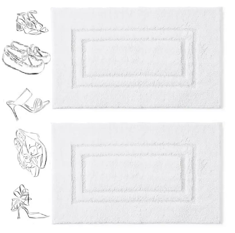 Pack of 2 Luxury Bath Mat Set Super Soft 750-GSM Washable Bath Mat Towelsbay