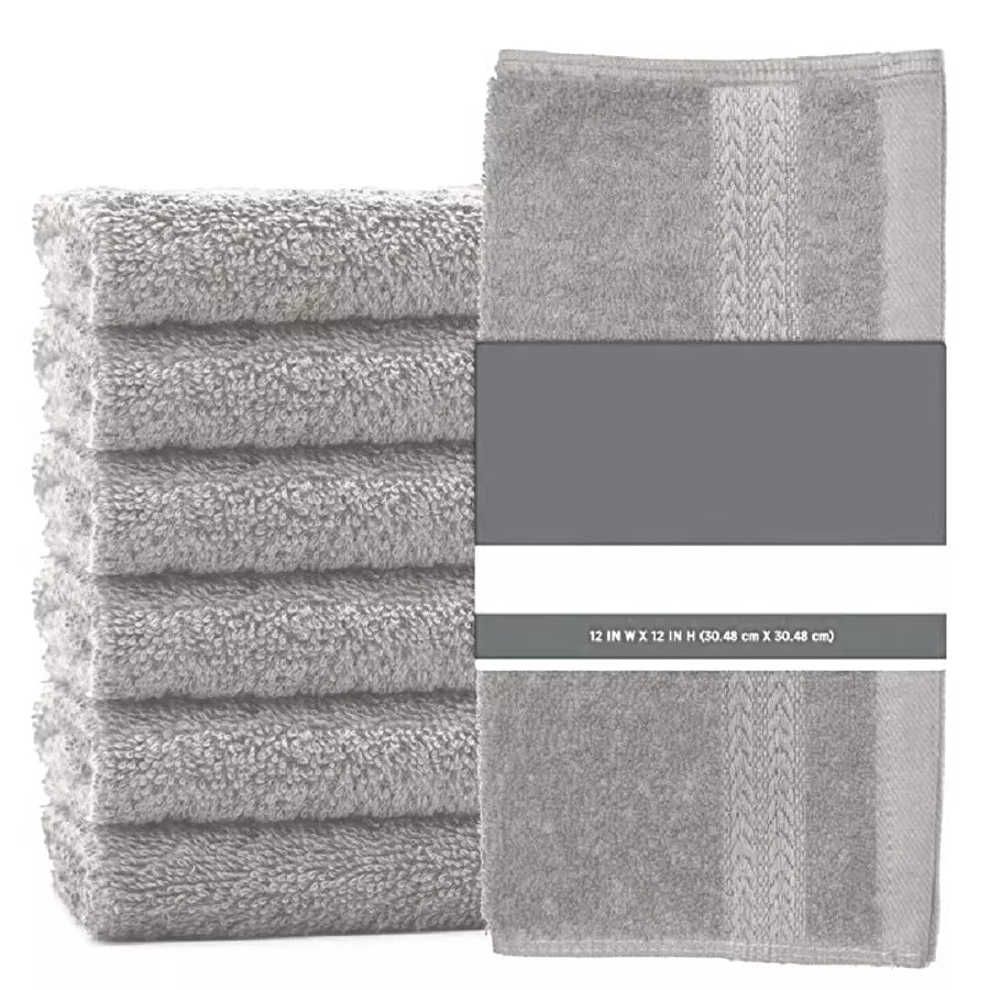 Pack of 12 Face Cloth Towels 100% Egyptian Cotton Flannel Soft 500 GSM