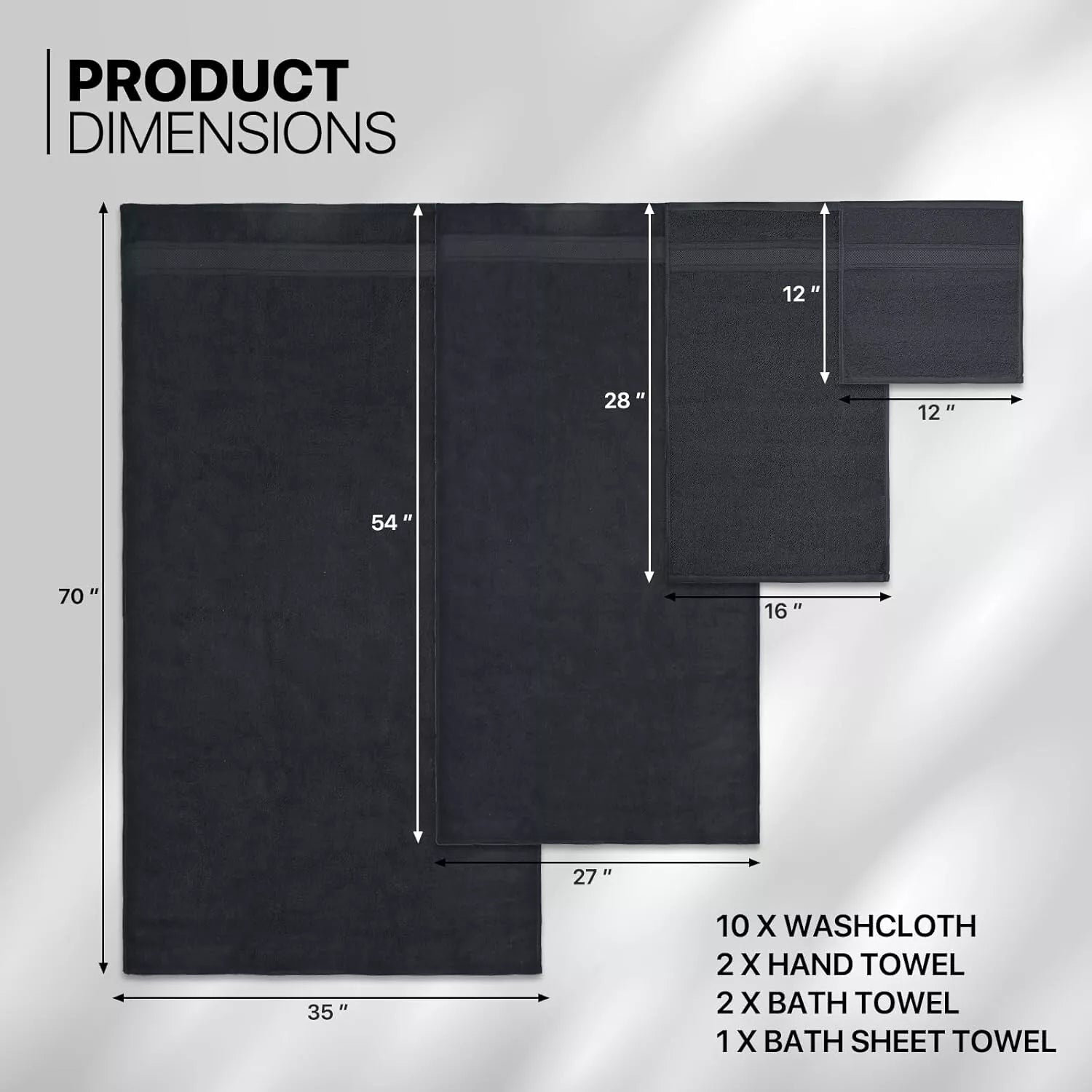 Luxury Towels Set 800 GSM Bath Sheets 100% Egyptian Cotton Face Hand Bath Towels